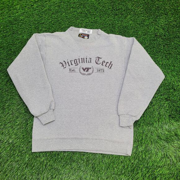 Vintage Virginia-Tech Sweatshirt Medium 20x27 Gray - Picture 1 of 10